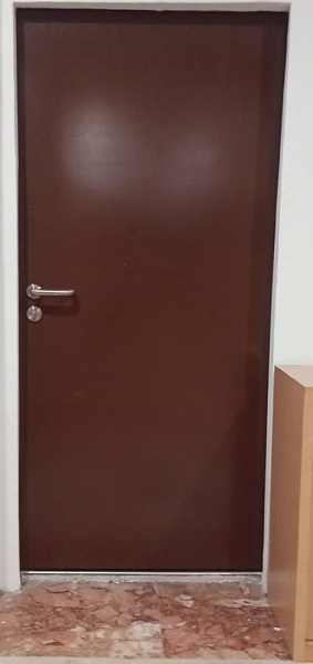 Single steel swing door